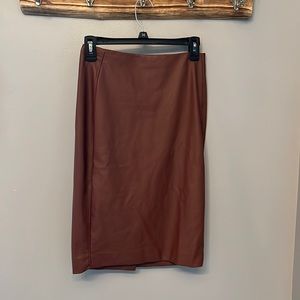 Chestnut Brown Leather Skirt